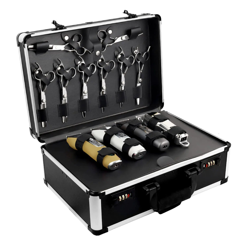 HUIMSWARM Professional Barber Supplies Case for BarberPortable Barber Travel Carrying Case for Hair Stylist& Pet GroomerMulti-Space Design Sturdy Large-Capacity Mobile Barber Stations