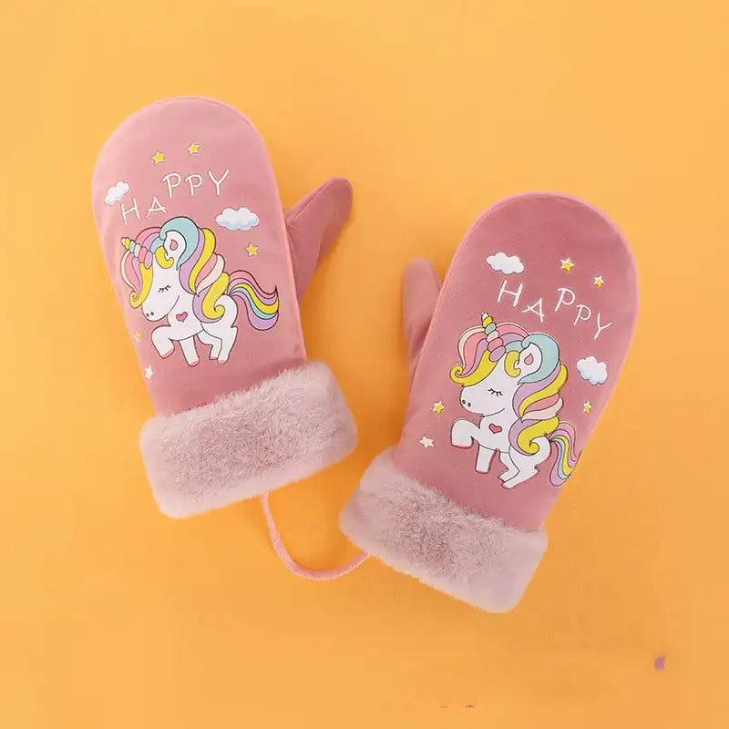Cartoon Velvet Mittens