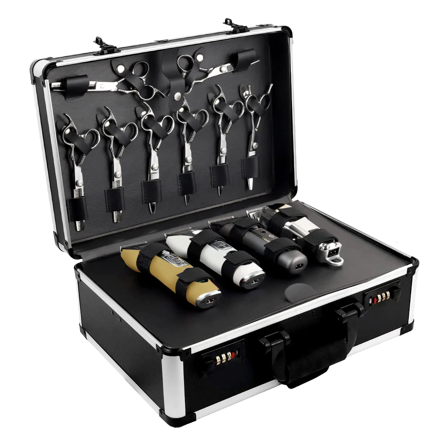 HUIMSWARM Professional Barber Supplies Case for BarberPortable Barber Travel Carrying Case for Hair Stylist& Pet GroomerMulti-Space Design Sturdy Large-Capacity Mobile Barber Stations