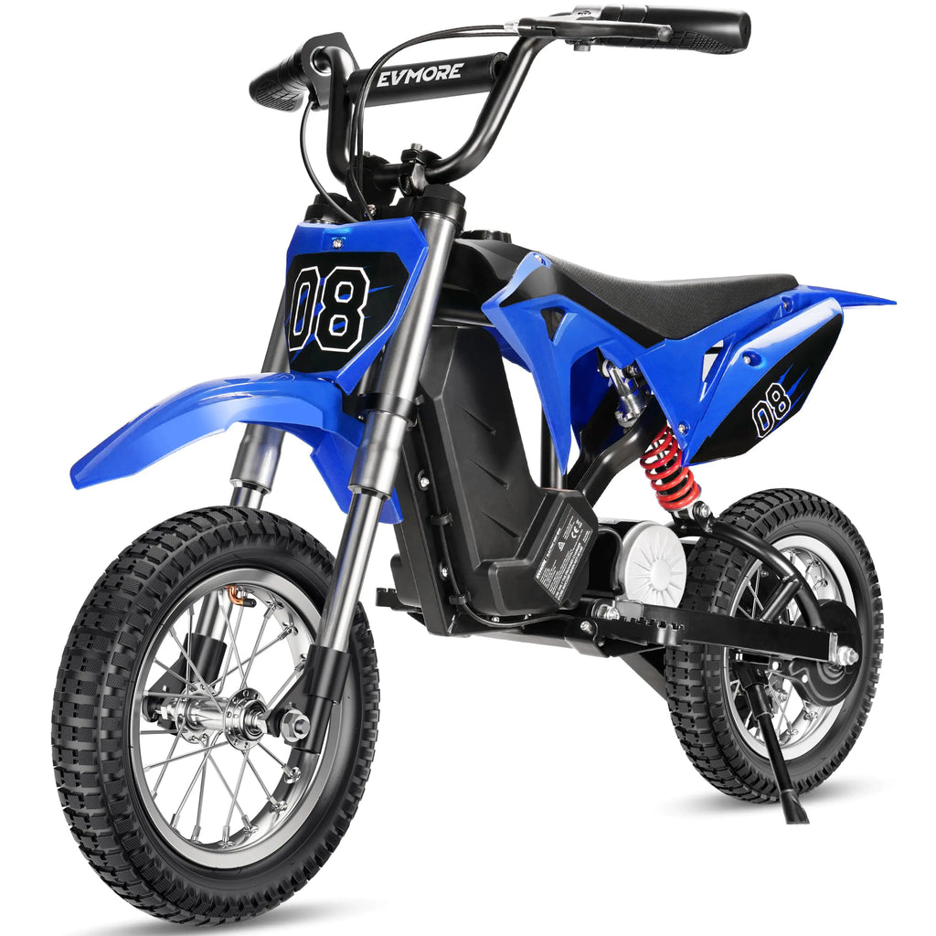 Kids Electric Dirt Bike - Fast Speed Electric Motorcycle Up to 16 MPH & 10 Miles Long-Range 3-Speed Modes Twist Grip Throttle Dual Suspension & Brakes for Kids Ages 5-8