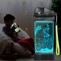 Lightzz Dirt Bike Gifts for Boy Kids 3D Glowing Water Bottle with LED Light - 14 OZ Tritan BPA Free - Creative Ideal Travel Cup Motorcross Gift for School Kid Boy Child Holiday Camping Picnic