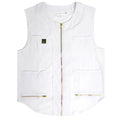 King Midas EmpireProfessional - Barber Vest - Lightweight Mens Hair Cutting One Way Zipper Vest White