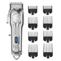 DSP Professional Hair Clipper for Men Cordless Hair Cutting with LED Display Barber Clipper USB Rechargeable Gifts for Men (Silver)